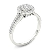 Thumbnail Image 1 of Previously Owned - 1/2 CT. T.W. Composite Diamond Frame Engagement Ring in 14K White Gold