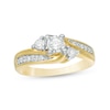 Thumbnail Image 0 of Previously Owned - 1/4 CT. T.W. Diamond Past Present Future® Bypass Engagement Ring in 10K Gold