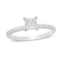 Previously Owned - 1/3 CT. T.W. Princess-Cut Diamond Engagement Ring in 14K White Gold