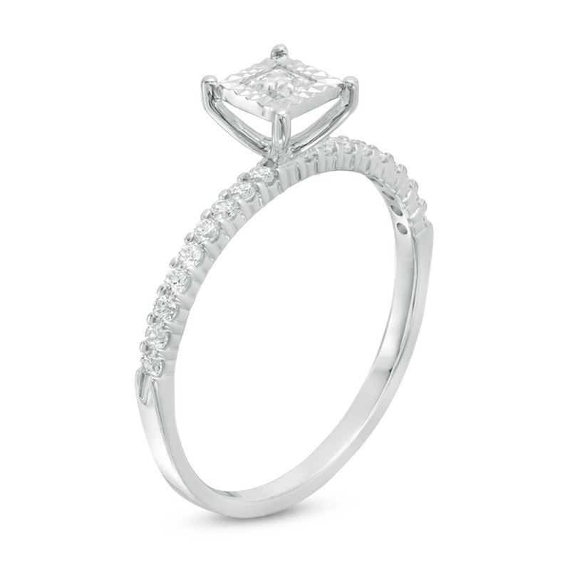 Previously Owned - 1/3 CT. T.W. Princess-Cut Diamond Engagement Ring in 14K White Gold