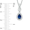 Thumbnail Image 2 of Previously Owned - Vera Wang Love Collection Blue Sapphire and 1/6 CT. T.W. Diamond Pendant in 14K White Gold - 19"