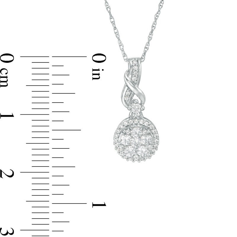 Previously Owned - 1/3 CT. T.W. Composite Diamond Twist Pendant in 10K White Gold