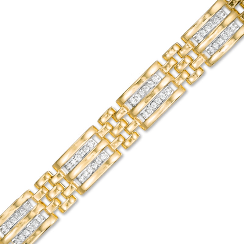 Men's 1 Ct. T.W. Diamond Double Row 14K Two-Tone Gold Bracelet