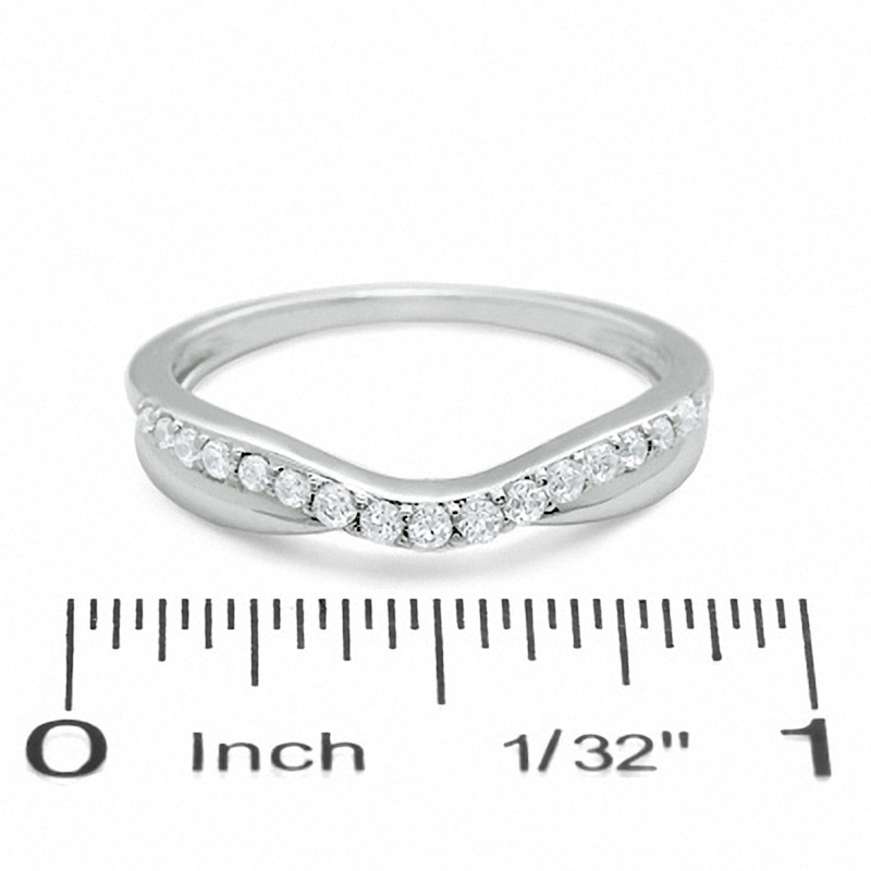 Previously Owned - 1/3 CT. T.W. Diamond Twist Contour Band in 14K White Gold