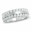 Thumbnail Image 1 of Previously Owned - 1 CT. T.W. Diamond Double Row Satin center Band in 14K White Gold