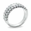 Thumbnail Image 2 of Previously Owned - 1 CT. T.W. Diamond Double Row Satin center Band in 14K White Gold