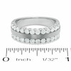 Thumbnail Image 3 of Previously Owned - 1 CT. T.W. Diamond Double Row Satin center Band in 14K White Gold