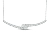 Thumbnail Image 1 of Previously Owned - Ever Us® 1/2 CT. T.W. Two-Stone Diamond Bypass Necklace in 14K White Gold - 17&quot;