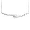 Thumbnail Image 2 of Previously Owned - Ever Us® 1/2 CT. T.W. Two-Stone Diamond Bypass Necklace in 14K White Gold - 17&quot;