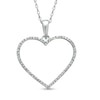 Thumbnail Image 1 of Previously Owned - 1/8 CT. T.W. Diamond Heart Outline Pendant in 10K White Gold