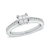 Thumbnail Image 0 of Previously Owned - 1/2 CT. T.W. Quad Diamond Engagement Ring in 10K White Gold
