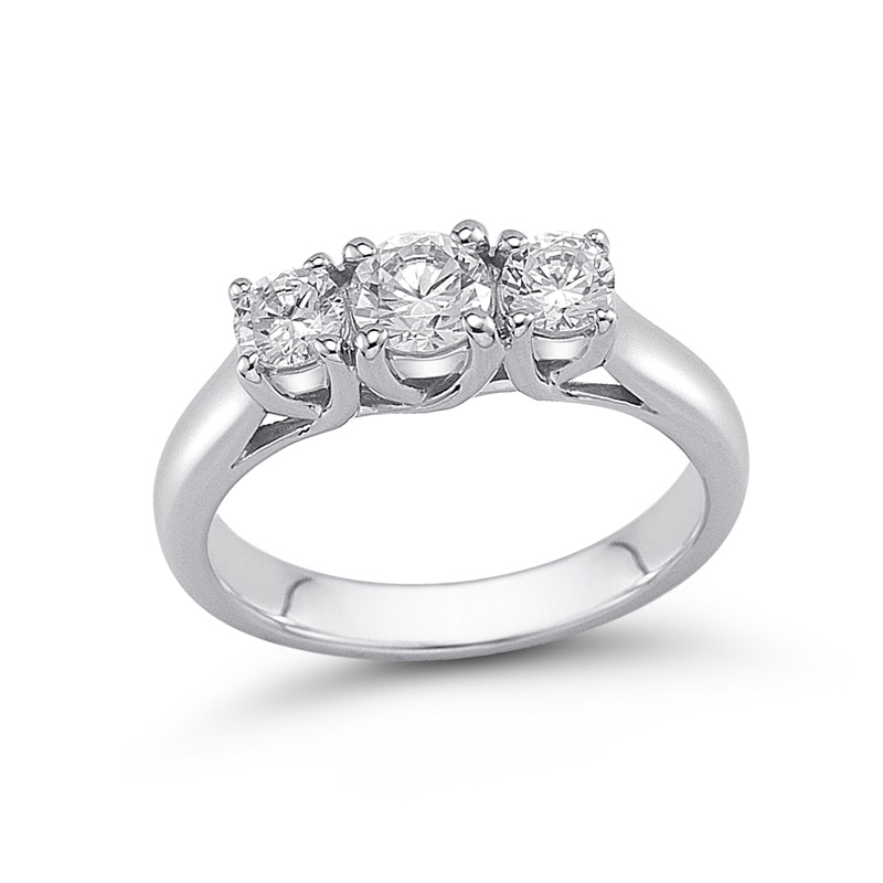 Main Image 1 of Previously Owned - 2 CT. T.W. Diamond Past Present Future® Engagement Ring in 14K White Gold (I/SI2)