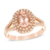 Thumbnail Image 1 of Previously Owned - Oval Morganite and 1/5 CT. T.W. Diamond Frame Ring in 10K Rose Gold