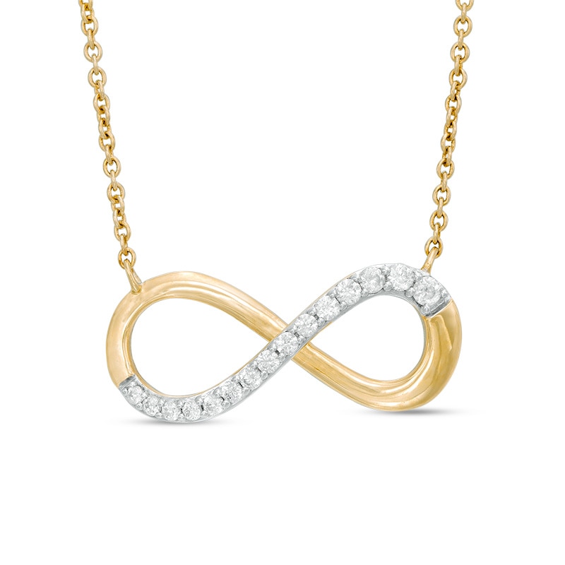 Previously Owned - 1/4 CT. T.W. Diamond  Infinity Necklace in 18K Gold