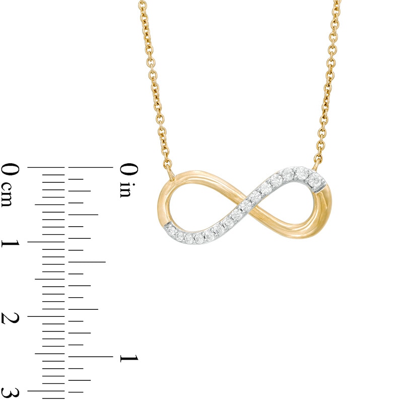 Previously Owned - 1/4 CT. T.W. Diamond  Infinity Necklace in 18K Gold