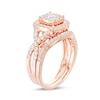 Thumbnail Image 2 of Previously Owned 1 CT. T.W. Diamond Double Cushion Frame Twist Soldered Bridal Set in 10K Rose Gold