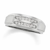 Thumbnail Image 0 of Previously Owned - Men's 1/4 CT. T.W. Diamond Double Row Band in 10K White Gold