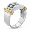 Thumbnail Image 2 of Previously Owned - Men's 1 CT. T.W. Diamond Double Row Band in 10K Two-Tone Gold