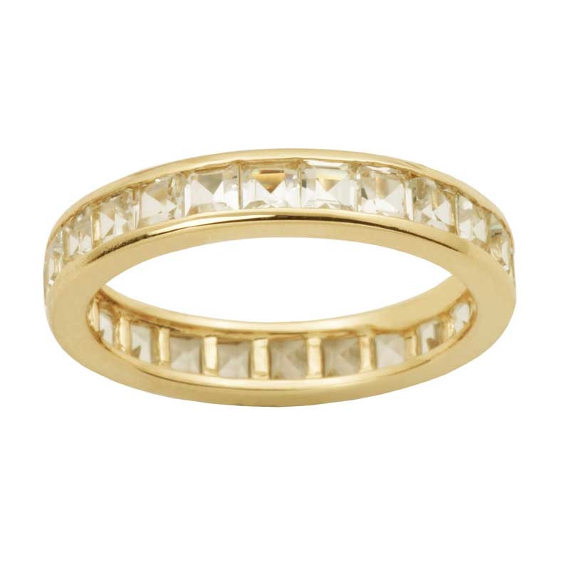 Previously Owned - Princess-Cut White Topaz Eternity Band in 10K Gold