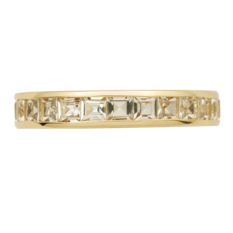 Previously Owned - Princess-Cut White Topaz Eternity Band in 10K Gold