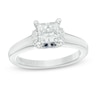 Thumbnail Image 0 of Previously Owned - Vera Wang Love Collection 1 CT. T.W. Princess-Cut Diamond Solitaire Collar Engagement Ring in 14K White Gold