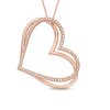 Thumbnail Image 1 of Previously Owned - The Kindred Heart from Vera Wang Love Collection 1/2 CT. T.W. Diamond Pendant in 10K Rose Gold - 19&quot;