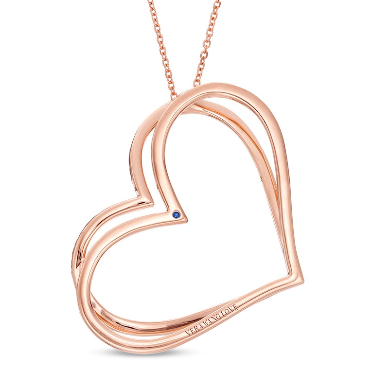 Main Image 2 of Previously Owned - The Kindred Heart from Vera Wang Love Collection 1/2 CT. T.W. Diamond Pendant in 10K Rose Gold - 19&quot;