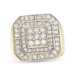 Previously Owned - Men's 2 CT. T.W. Composite Diamond Double Octagonal Frame Ring in 10K Gold