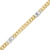 Thumbnail Image 0 of Previously Owned - Made in Italy Men's 6.5mm Curb Chain Station Necklace in 10K Two-Tone Gold - 22"