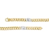 Thumbnail Image 2 of Previously Owned - Made in Italy Men's 6.5mm Curb Chain Station Necklace in 10K Two-Tone Gold - 22"