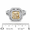 Thumbnail Image 2 of Previously Owned - 2 CT. T.W. Fancy Yellow Diamond Double Framed Ring in 18K Two-Tone Gold