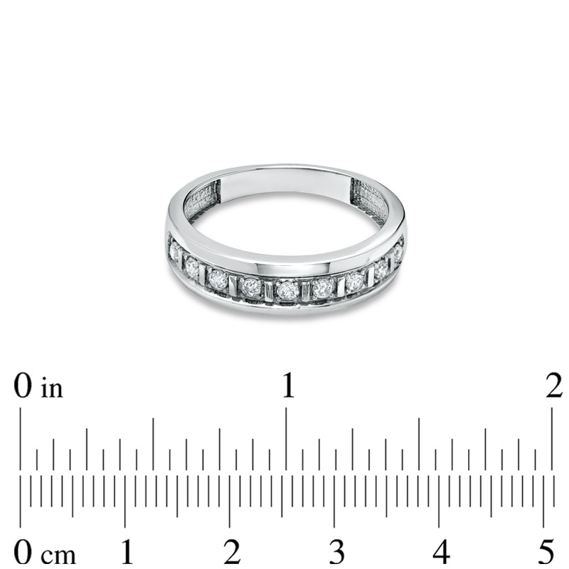 Main Image 3 of Previously Owned - Men's 1/3 CT. T.W. Diamond Wedding Band in 10K White Gold