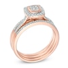 Thumbnail Image 2 of Previously Owned - 1/3 CT. T.W. Diamond Square Composite Frame Bridal Set in 10K Rose Gold