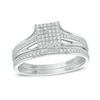 Thumbnail Image 0 of Previously Owned - 1/3 CT. T.W. Square Composite Diamond Bridal Set in 10K White Gold
