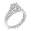 Thumbnail Image 1 of Previously Owned - 1/3 CT. T.W. Square Composite Diamond Bridal Set in 10K White Gold