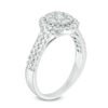 Thumbnail Image 1 of Previously Owned - 1 CT. T.W. Composite Diamond Frame Double Row Engagement Ring in 14K White Gold