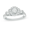 Thumbnail Image 0 of Previously Owned - 1 CT. T.W. Diamond Frame Collar Engagement Ring in 14K White Gold