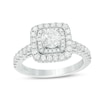 Thumbnail Image 1 of Previously Owned - Vera Wang Love Collection 1-1/2 CT. T.W. Diamond Cushion Frame Engagement Ring in 14K White Gold