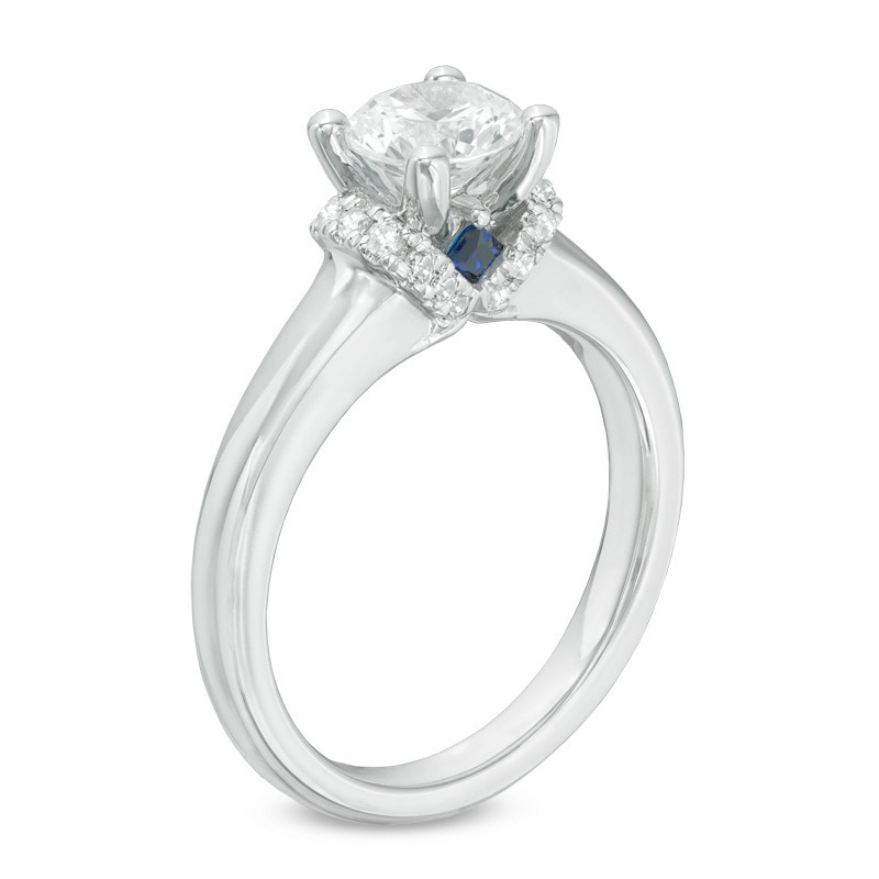 Previously Owned - Vera Wang Love Collection 1 CT. T.W. Diamond Solitaire Collar Engagement Ring in 14K White Gold