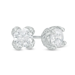 Previously Owned - Love's Destiny by Peoples 5/8 CT. T.W. Diamond Solitaire Stud Earrings in 14K White Gold (I/I2)