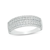 Thumbnail Image 1 of Previously Owned - 1/4 CT. T.W. Diamond Multi-Row Anniversary Ring in 10K White Gold