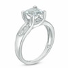 Thumbnail Image 2 of Previously Owned - 7.0mm Cushion-Cut Aquamarine and 1/5 CT. T.W. Diamond Ring in 10K White Gold