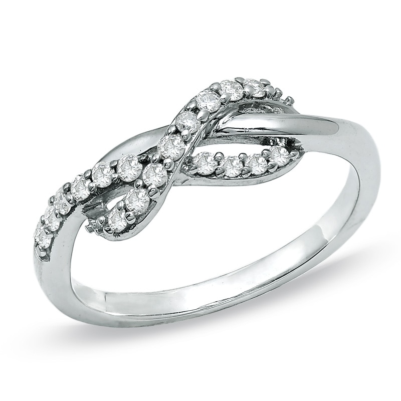 Main Image 1 of Previously Owned - 1/4 CT. T.W. Diamond Infinity Ring in 10K White Gold