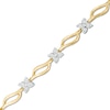 Thumbnail Image 1 of Previously Owned - 1/5 CT. T.W. Quad Diamond Bypass Link Bracelet in 10K Gold - 7.25&quot;