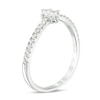 Thumbnail Image 2 of Previously Owned - Ever Us® 1/4 CT. T.W. Two-Stone Baguette Diamond Slant Bypass Ring in 10K White Gold