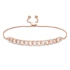 Thumbnail Image 1 of Previously Owned - 1/4 CT. T.W. Diamond Interlocking Curb Link Bolo Bracelet in 10K Rose Gold - 9.5&quot;