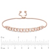 Thumbnail Image 3 of Previously Owned - 1/4 CT. T.W. Diamond Interlocking Curb Link Bolo Bracelet in 10K Rose Gold - 9.5&quot;