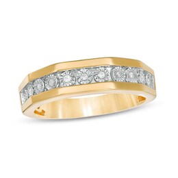 Previously Owned - Men's 1/10 CT. T.W. Diamond Wedding Band in 10K Gold