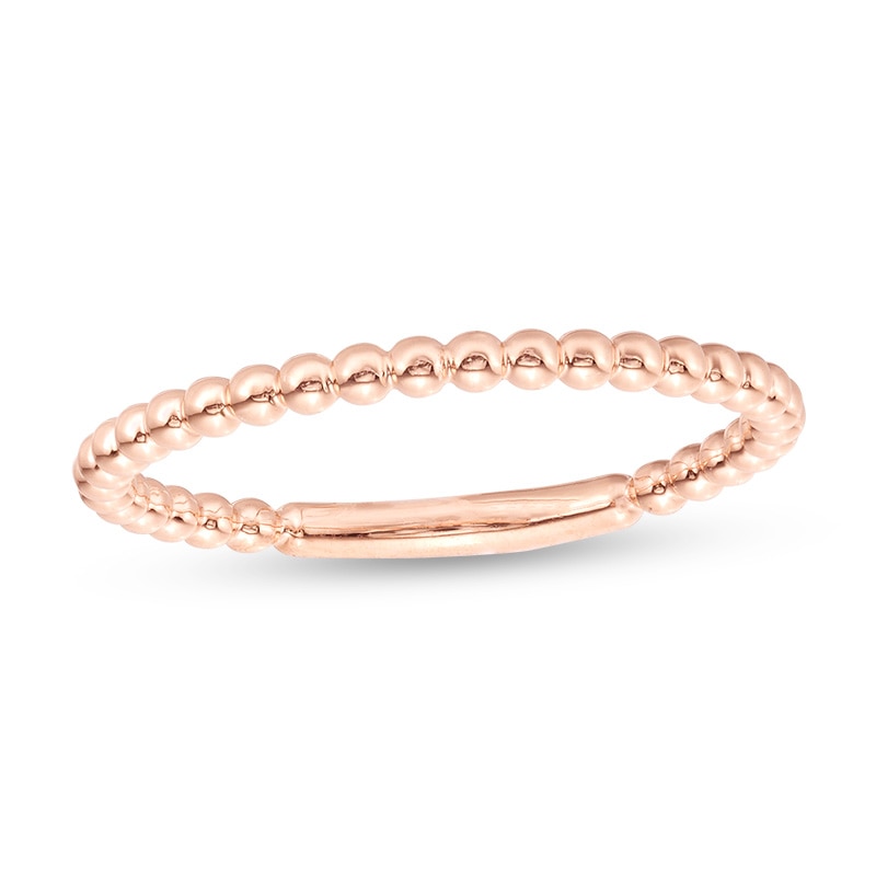 Main Image 1 of Previously Owned - Beaded Shank Anniversary Band in 10K Rose Gold