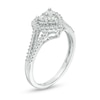 Thumbnail Image 2 of Previously Owned - 1/2 CT. T.W. Princess-Cut and Round Diamond Heart Frame Ring in 10K White Gold